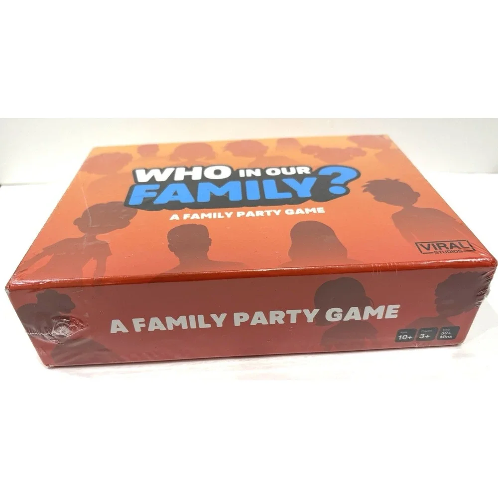 Who In Our Family? Family Party Game Viral Studios New Factory Sealed Ages 10+